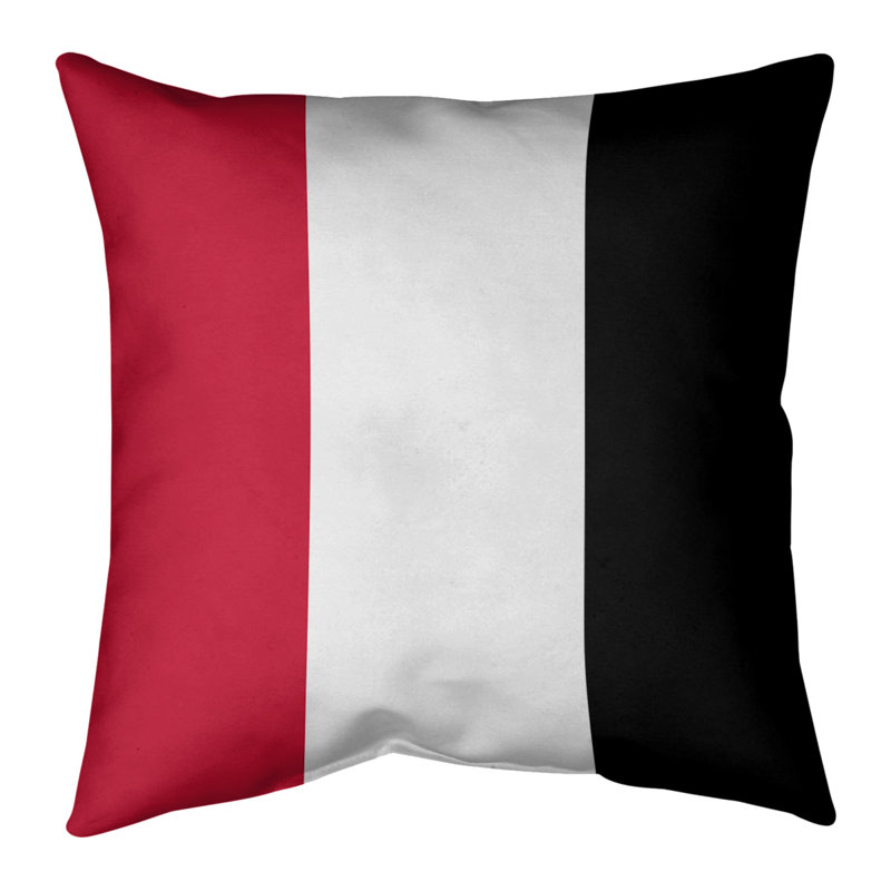 Coussin Los Angeles Los Angeles, 18 po x 18 po, Rouge / blanc / noir, Polyester/ Bourre en polyester