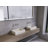19.68" Concrete Vessel Rectangular Bathroom Sink, Beige & Grey, Matte, Above-Counter