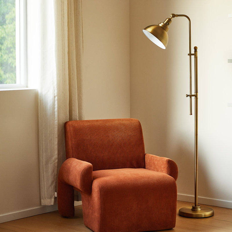 Lampe de travail sur pied 65 "Wallace, Laiton antique