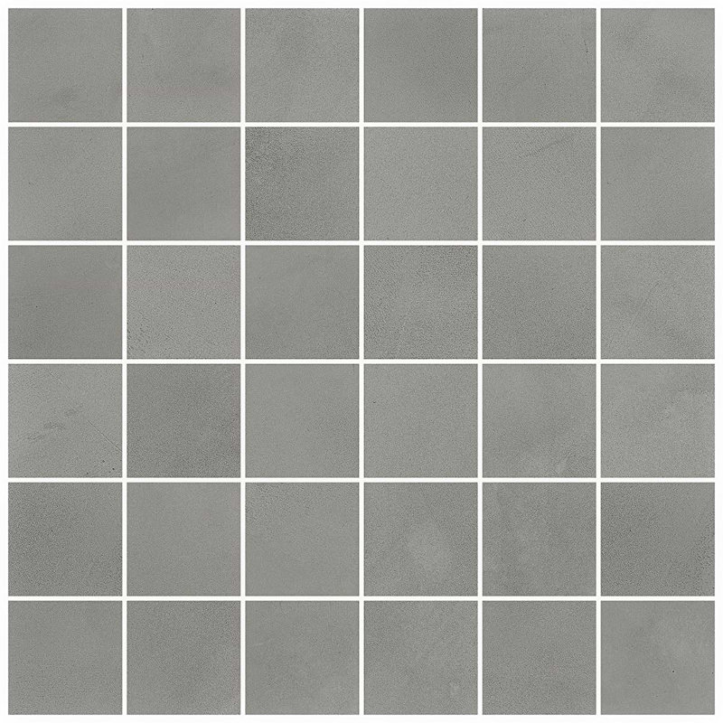Clay 12x12 Matte Concrete Look Porcelain Mosaic Tile, Fancy Gray