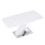 Table de salle à manger extensible carrée, surface blanche et base en acier, capacité de charge de 220 lb avec capacité de poids