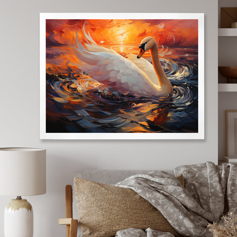 «Swans Odyssey Beauty» sur toile, H 12 po x l 20 po x P 1 po, Cadre photo blanc
