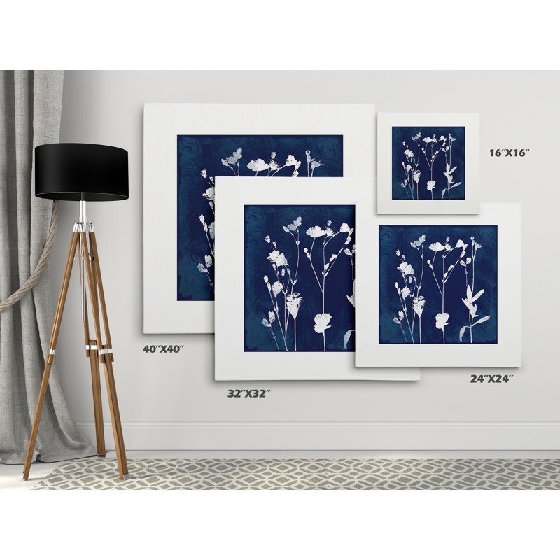 «Cyanorph Botanical I», reproduction d'impression sur papier, H 32 po x l 32 po x P 1,5 po, Toile tendue