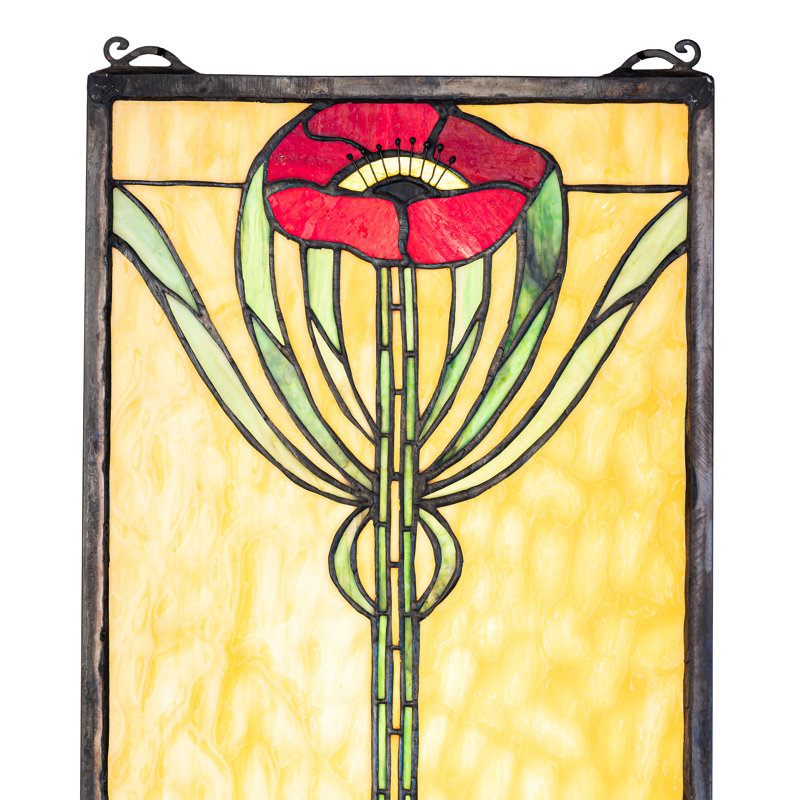 Floral Parker Poppy Stained Glass Window