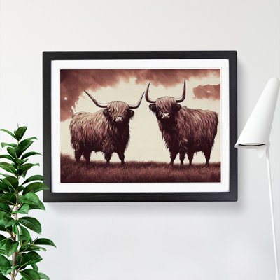 Two Highland Cows Vol.4 - Framed Print