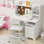 Ensemble de bureau et chaise pour enfants avec huche, table d'étude en bois avec armoire de rangement pour enfants
