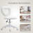 Office Task Chair, Heart Chair With Swivel Wheels, White