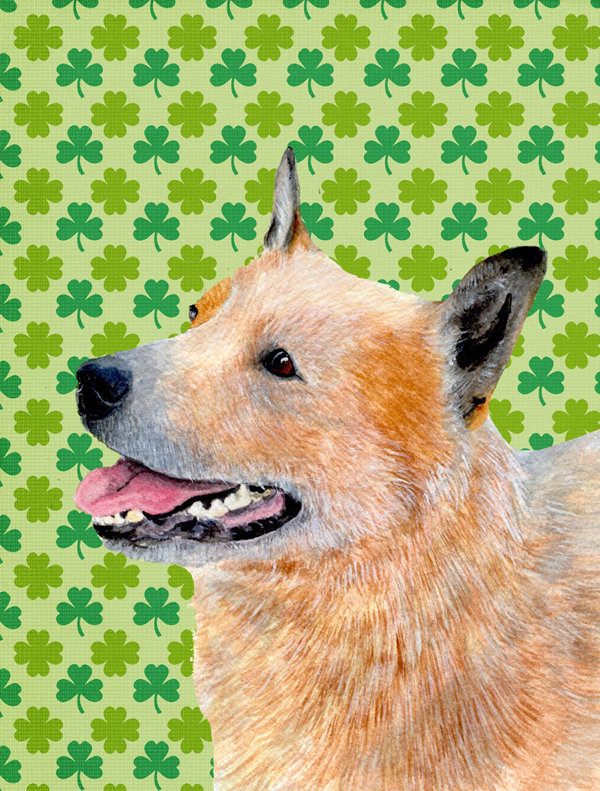 Drapeau de jardin à 2 côtés st. patrick day trèfle, Bouvier australien (beige)