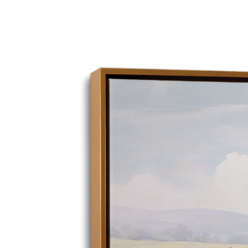 Impression sur toile Peaceful Farmhouse Meadow, Encadrement doré, H 32,75 po x l 48,75 po x P 1,75 po