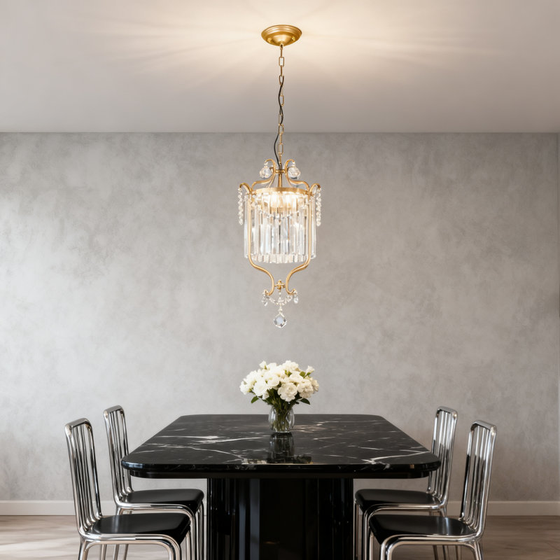 1-light Dimmable Crystal Pendant Light
