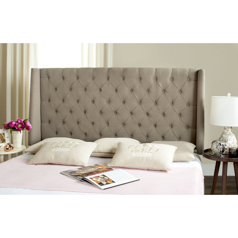 Bertlinde Upholstered Headboard, Queen, Cotton Taupe