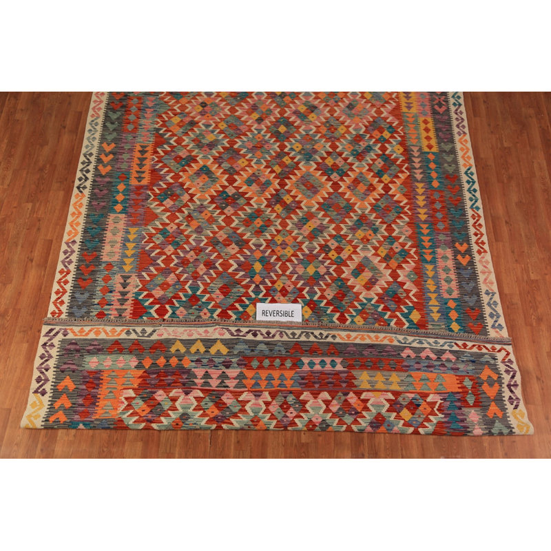 Tapis oriental en laine Kilim 8 x 12