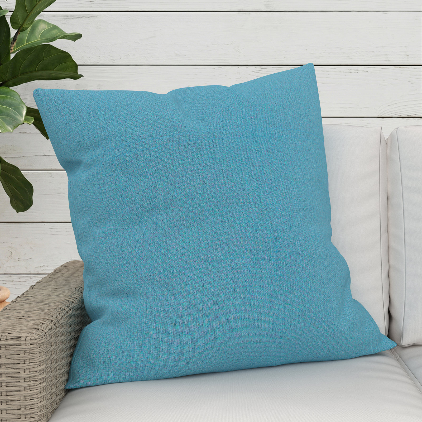 Indoor/Outdoor Throw Pillow, Square 24", Cast Horizon Sunbrella® Plainweave