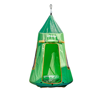  FlyMax Saucer Tree Swing with Tent, 39" Round Platform for Kids, Green