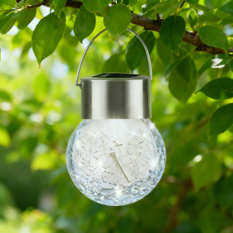 Lumière solaire d'extérieur en verre craquelé