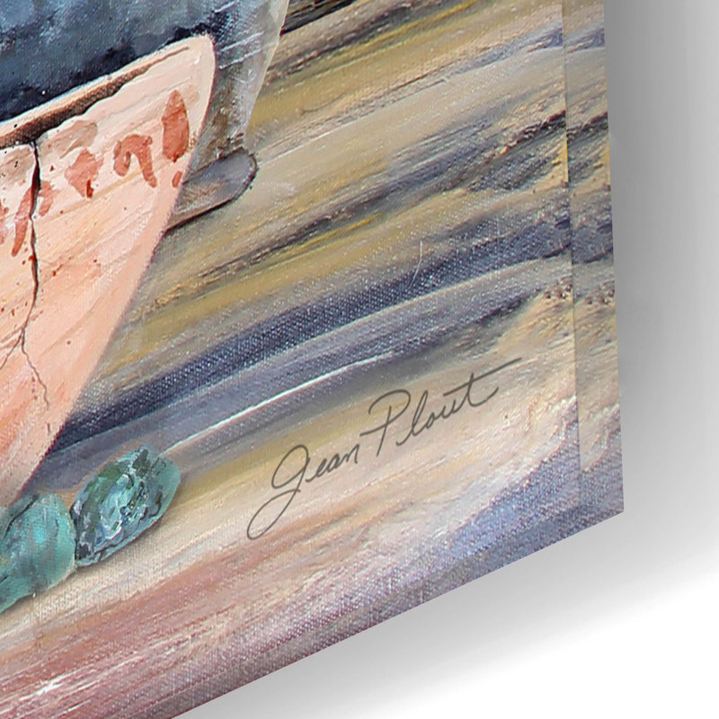 «Clay Pottery Still Life-d» par Jean Plout, art mural en verre acrylique, H 12 po x l 16 po x P 0,13 po