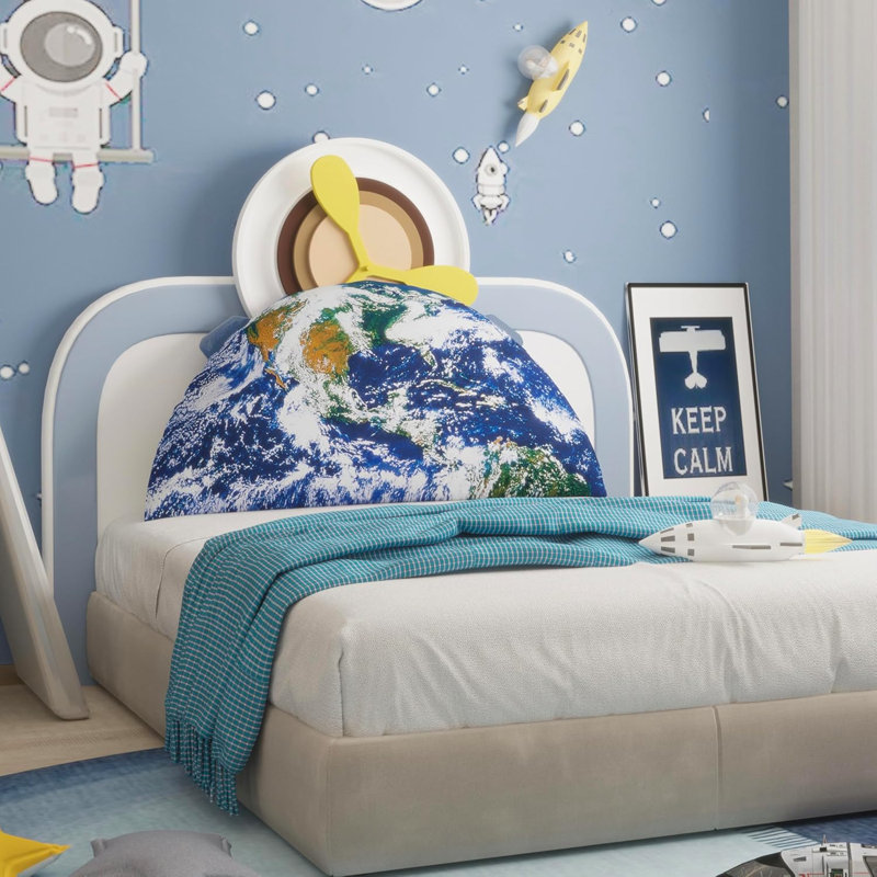 Novelty Backrest Cushion, Blue Earth Print