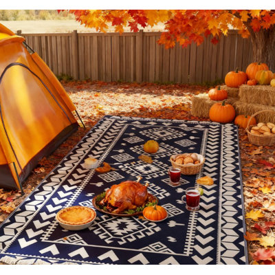 Tapis d'extérieur réversible, tapis de camping portable
