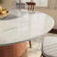 Table de salle à manger à piédestal ronde colorée de 43 po, en bois massif et en pierre frittée, noir Gemstone, pour table Tea Time In Home avec plateau en pierre, 75,41 lb, Mid-Century Modern-133870654-133870647-124609283