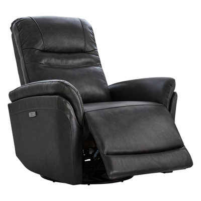Martina Genuine Leather Swivel Gliding Power Recliner