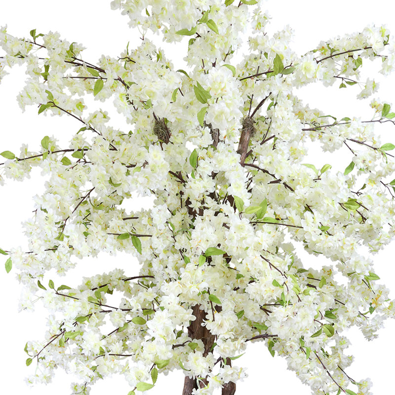 Faux Cherry Blossom Tree Plant in Fiberstone, Black