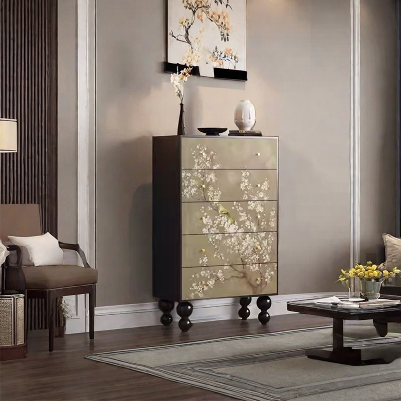 Armoire en bois de noyer avec grands tiroirs de rangement