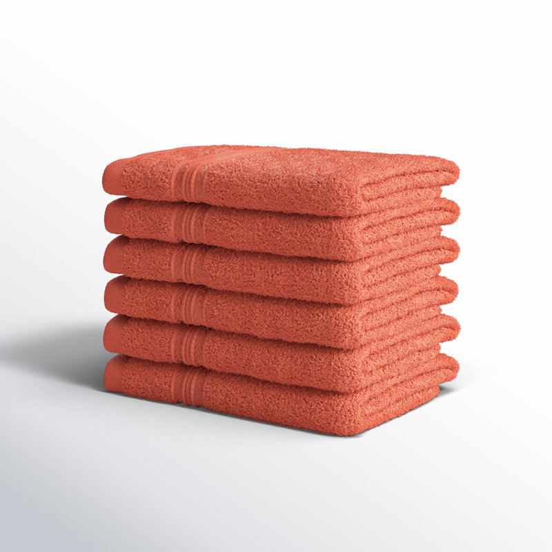 450 GSM Simba Eco-Friendly Sustainable Solid Cotton Face Towel / Washcloth Set, Coral