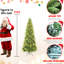 Arbre de Noël mince en forme de crayon de 7 pi avec 400 blancs chaleureux, 1180 pointes réalistes, lumières à DEL faciles à assembler, branches articulées pour espaces compacts, aspect complet-1618091216