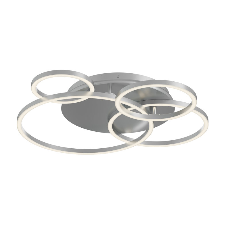 Plafonnier semi-encastré à DEL Orbit - 120 V - - 5 CCT, Nickel satiné, H 4 po x l 24 po x P 24 po