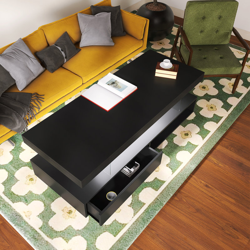 Modern LED Coffee Table, Black