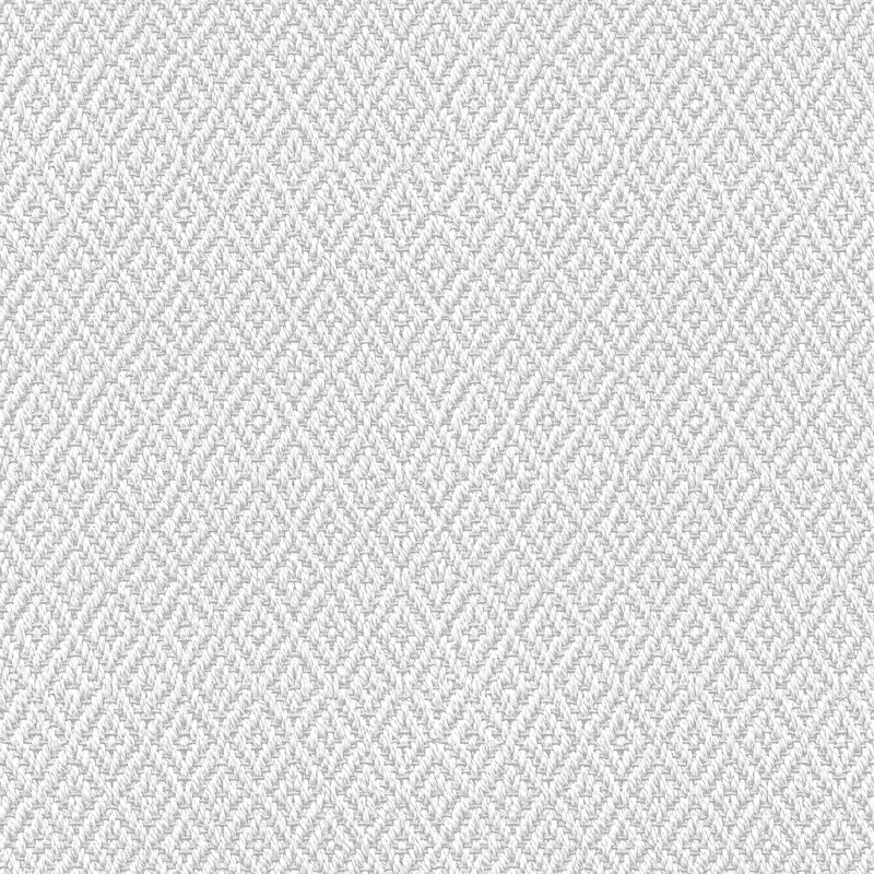 Flora Collection Diamond Weave Wallpaper Roll, White