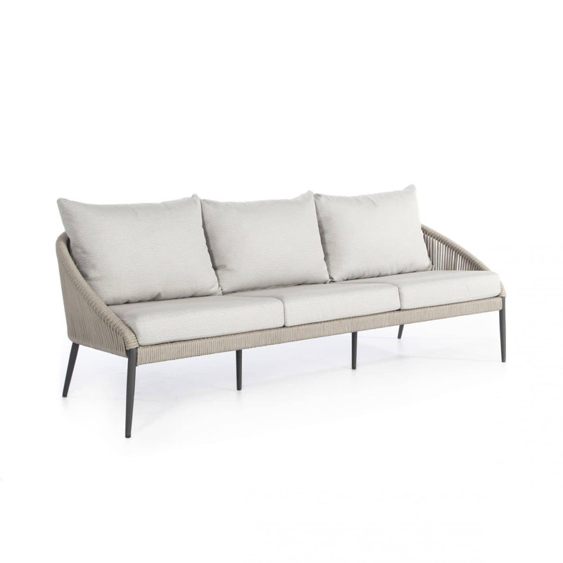 Rodona Outdoor 3 - Seat Patio Sofa, Linen Silver Sunbrella®