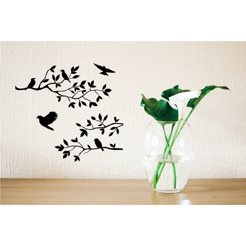 Adhésif décoratif Burnish Birds & Blossoms, Noir, noir, noir, noir
