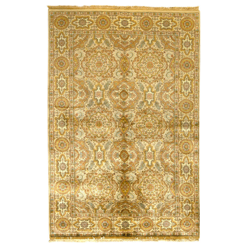 Tapis crème noué à la main de haute qualité