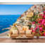 Papier peint adhésif mural Positano, Italie, plage, fleur de mer, bord de mer, papier autocollant amovible, décoration murale pour salon, chambre à coucher H 100 po x l 144 po-309586156