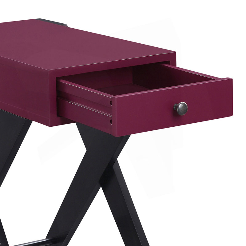 Accent Table With Built-In Usb Port, Burgundy
