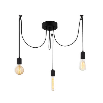 Lustre en métal à hauteur réglable 3 lumières