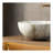 14" Matte White Ceramic Vessel Sink, Bowl Bathroom Sink with Stone Pattern - Faucet and Cabinet Not Included