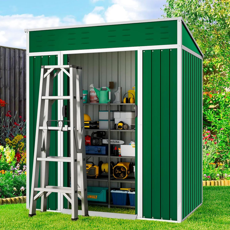 Couleur Abri de rangement en métal l 6 pi x P 4 pi, Vert