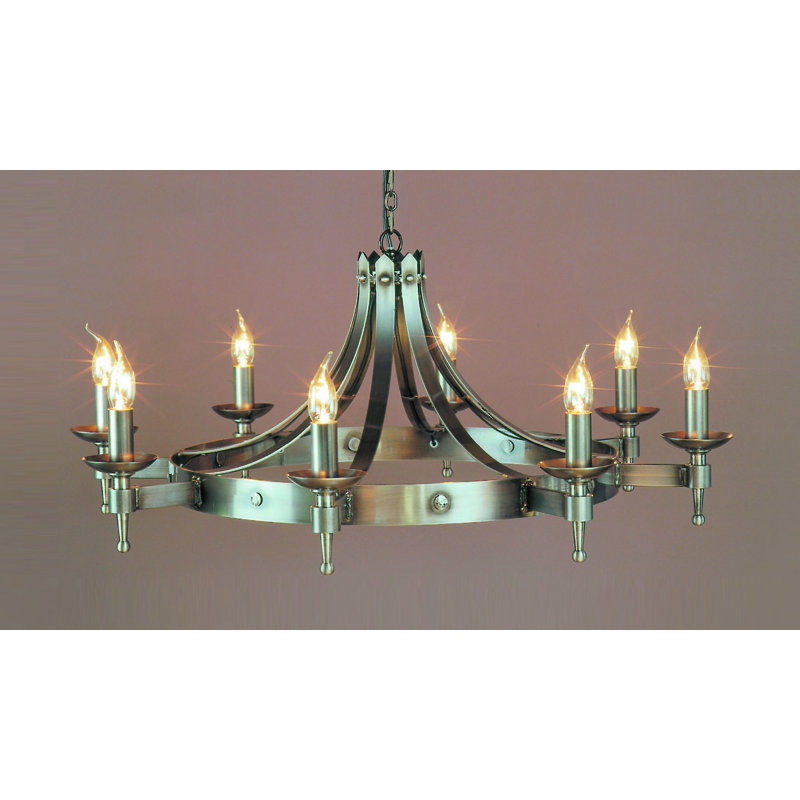 Grandfield 8 - Light Waggon Wheel Chandelier