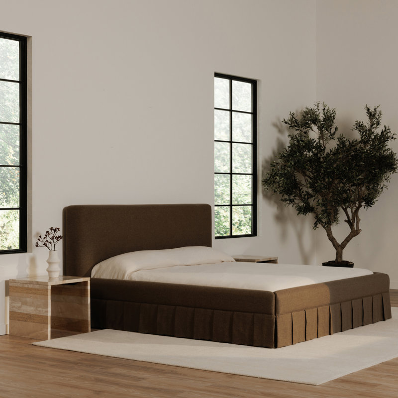 Milo Upholstered Bed, King, Brown