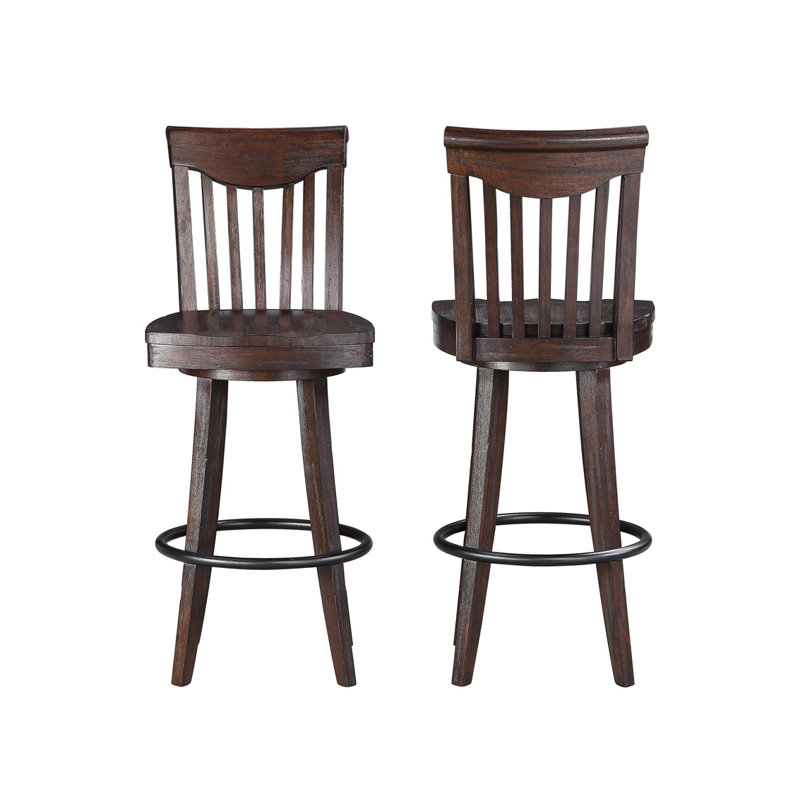 Houts Swivel Solid Wood Counter Stool