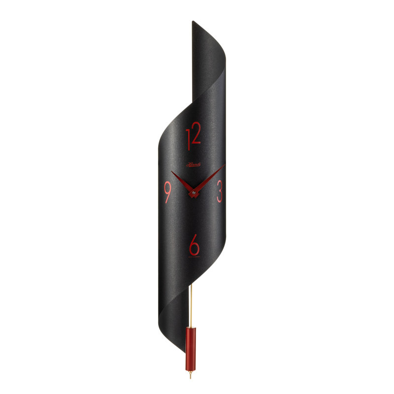 Savannah Metal Wall Clock, Black/Red, Small