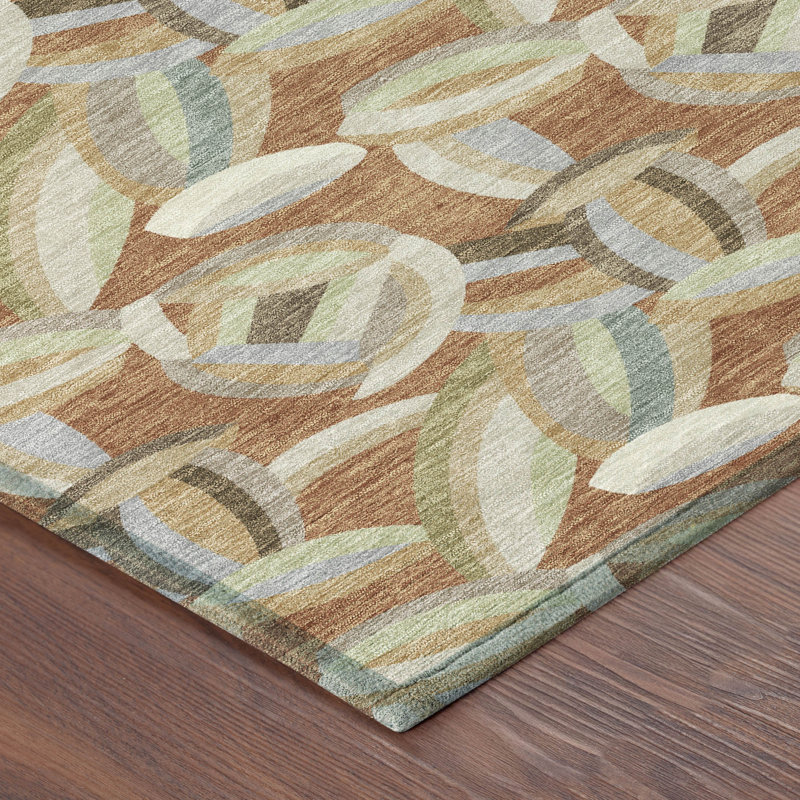 Machine Washable Indoor/Outdoor Chantille ACN2454 Casual Rug, Paprika, 5' x 7'6"