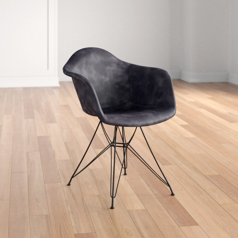 Casina Faux Leather Accent Chair, Gray Faux Leather