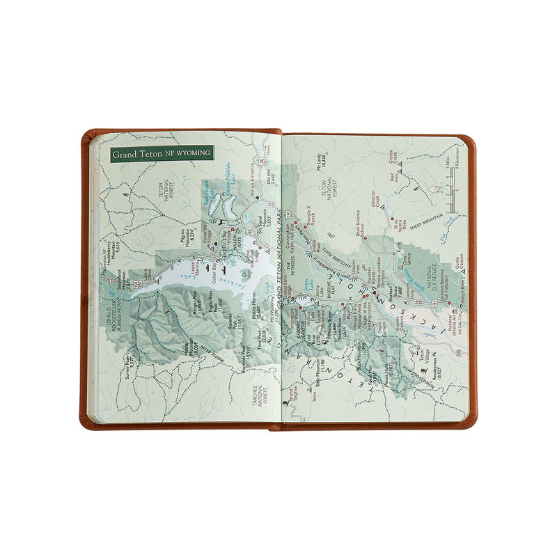 National Parks Leather Pocket Atlas, Green