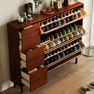 39.37" Brown Solid + Manufactured Wood Shoe Storage