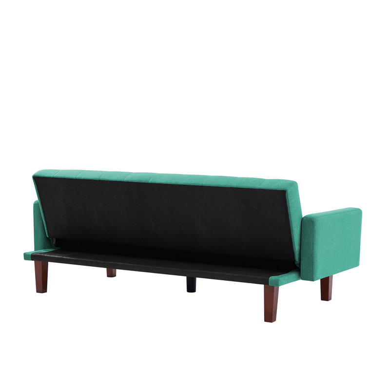 Travell Upholstered 74.41'' Sleeper Sofa, Green Polyester