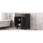 Meuble-lavabo moderne de 24 po avec lavabo supérieur, structure en bois massif et grand rangement, armoire rectangulaire noire pour planches de design, style rétro, deux portes, rangement idéal