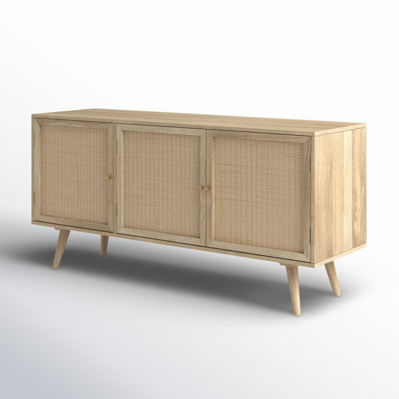 57.25" Wide Mango Solid Wood Sideboard, Natural